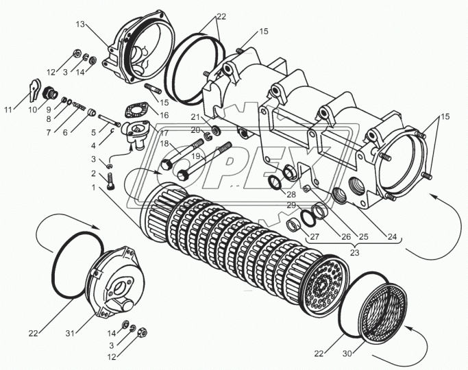850.1013710-01 КРЫШКА МАСЛЯННОГО РАДИАТОРА ПЕР. ЯМЗ