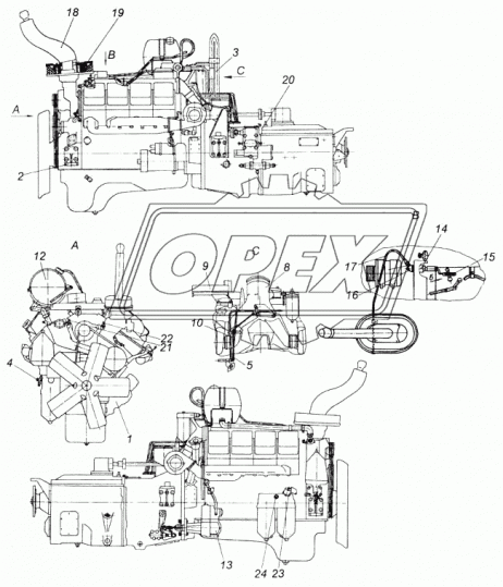 7403.1000412-60 Двигатель с оборудованием ТУРБО КАМАЗ-43114 (260 л.с.) Евро 0 КАМАЗ
