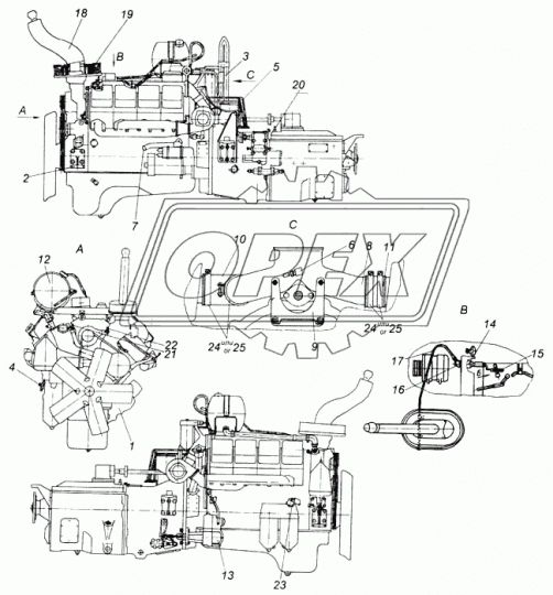 7403.1000412-70 Двигатель с оборудованием КАМАЗ-43114 260 л.с. а/м с сп/м КАМАЗ