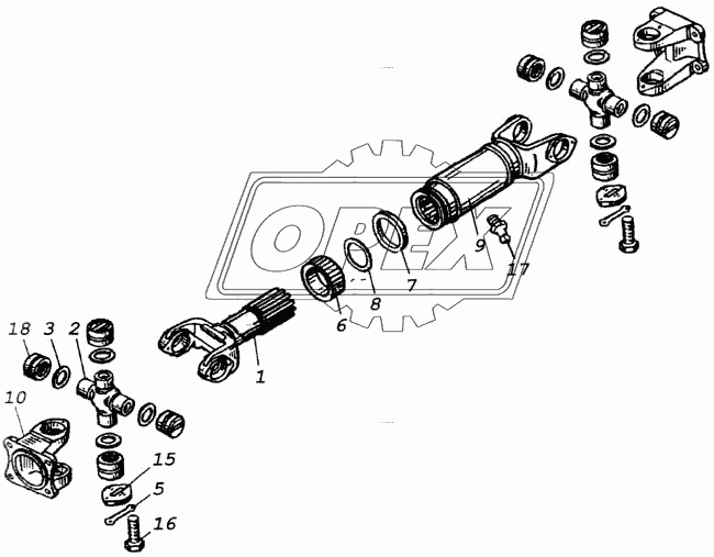 4310-2202047-20 Вилка S=93 L=230 внутр.шлиц=16; Рнаруж=М76х1,5; 2отв.ф50 скользящая КАМАЗ