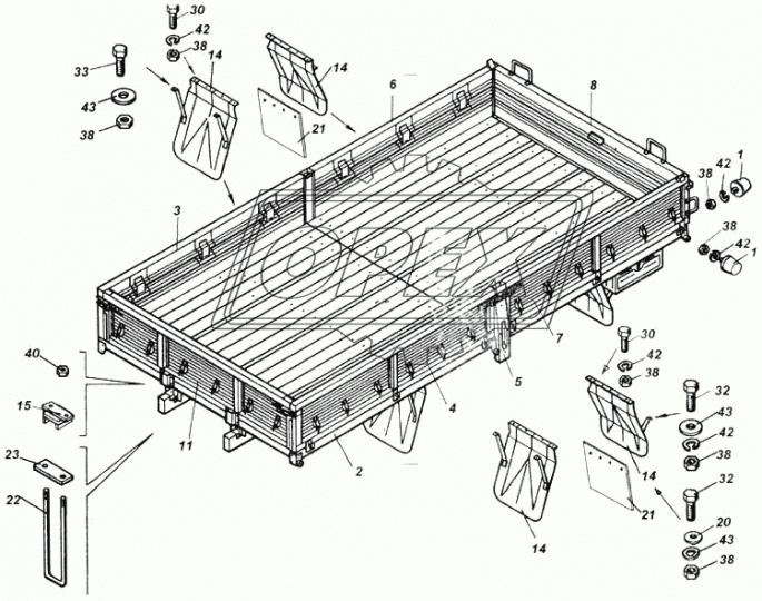 4326-8502010-10 Борт боковой правый №1 КАМАЗ