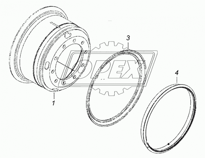 65115-3101015-01 Обод колеса 7,5-20; (дисковое) 10 шпилек; без замочного и борт.колец КАМАЗ