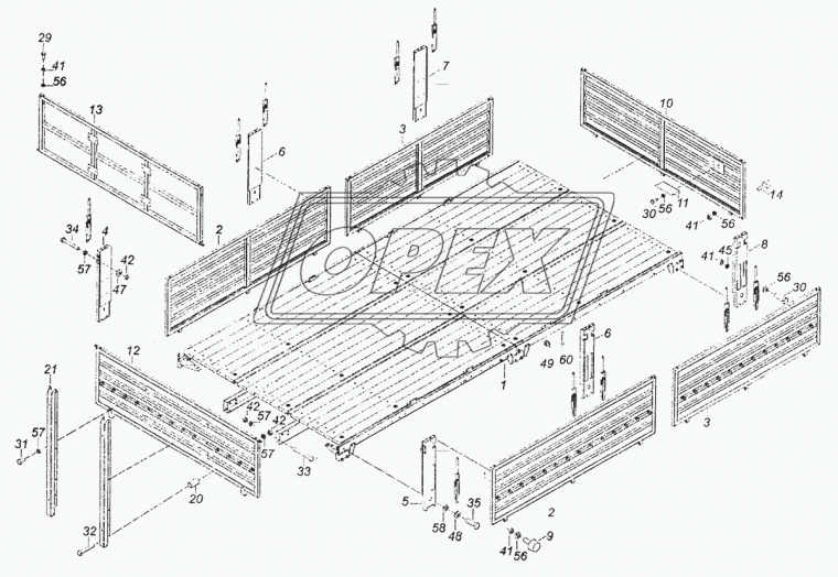 65117-8502110-30 Борт боковой №2 (см. 53215-8502010-30)