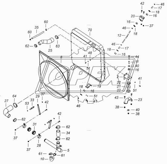4308-1303010 Шланг ШО (патрубок) кривой ф45х60 L=290,переходной радиатора Камаз ЛВ-авто