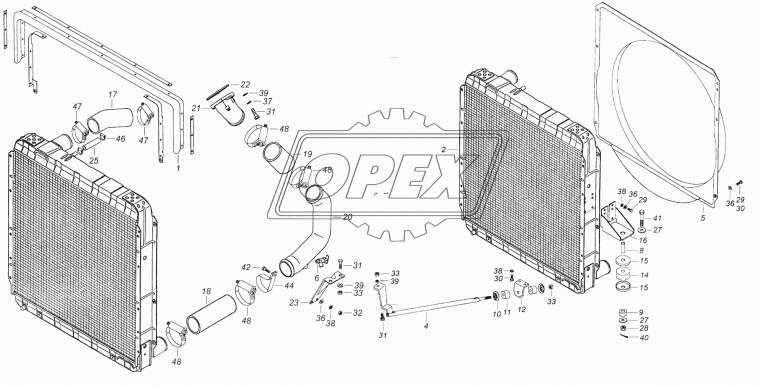 5320-1303010-01 Шланг (патрубок) кривой (1 изг.) ф60х68 L=220 КАМАЗ-5320 радиатора верхний; (силикон) КАМАЗ-УВК