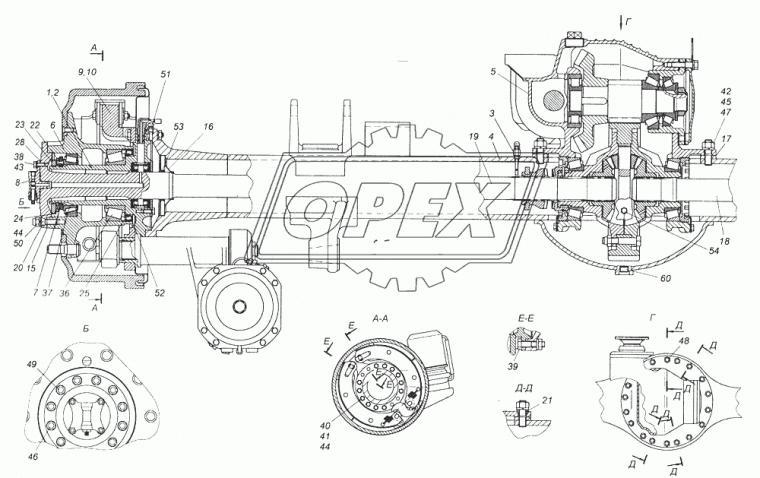 43114-2500021-20 Мост средний на z=50 (7.22); с блокировкой МКД КАМАЗ