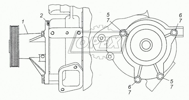 7406.1307010-01 Насос водяной шкив ф115 под поликлиновой ремень Евро-2,3 КАМАЗ