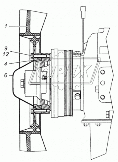 740.30-1308012 Крыльчатка вентилятора (ПВХ) ф660, 8/9лоп. dпос=125 6отв.ф9 Lлоп=190х160 6520 КАМАЗ