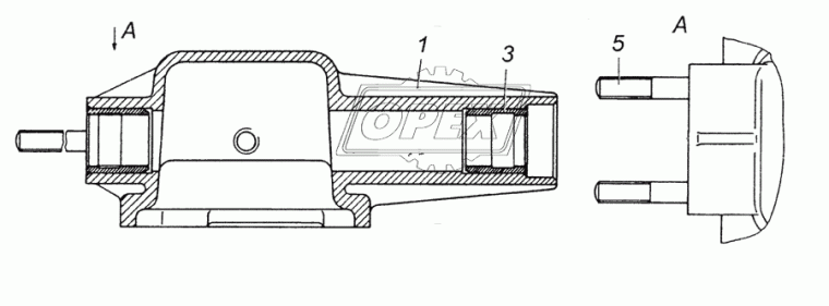 142.1702209 Опора рычага переключения передач голый КАМАЗ