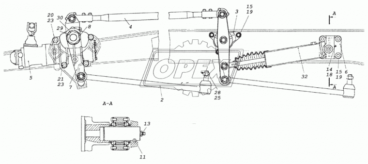 6350-3409052 Ось крепления силового цилиндра КАМАЗ