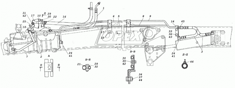 53205-3408025-10 Шланг низкого давления насоса гидроусилителя руля КАМАЗ