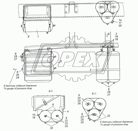 54112-3513185 Хомут (лента) L=1450 s=33 крепл.возд. баллона (ресивера) КАМАЗ