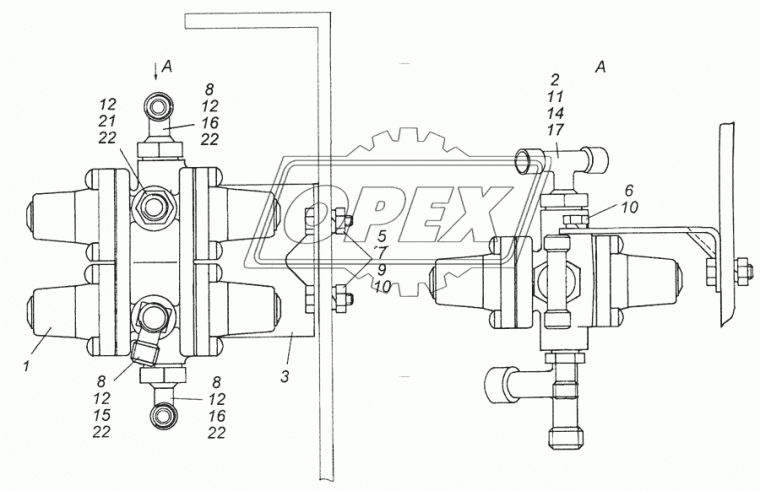 53205-3515400-10 Клапан защитный 4-х контурный КамАЗ,МАЗ; (корпус металл) Тимер