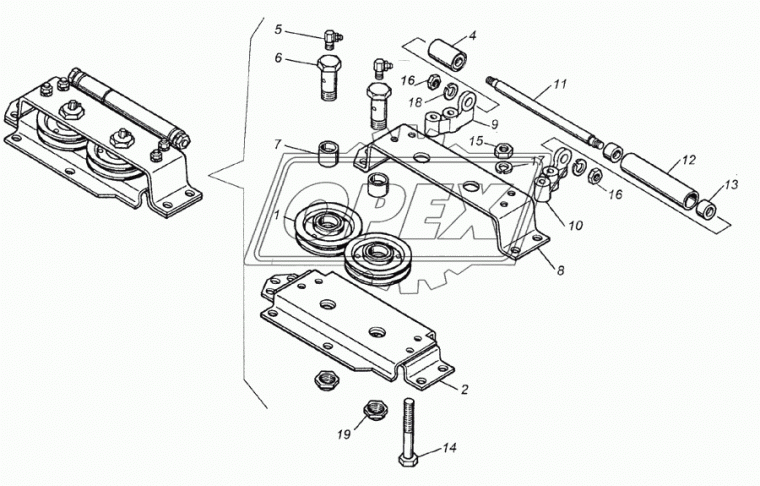 4310-4501282 Ролик большой в сборе КАМАЗ