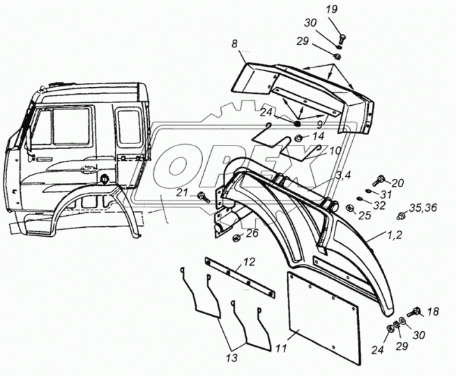 43105-8403185-10 Брызговик (РТИ) 470х555; 8отв.ф9/3отв.ф6 Щиток грязевой нижний ГК Ростар