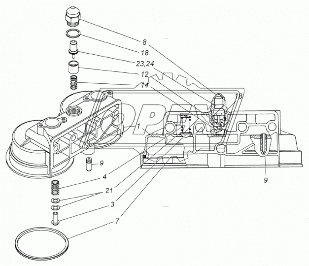 7406.1012086 Кольцо (РТИ) квадр.сеч. ф125х135х5,5 масляного фильтра большое КАМАЗ