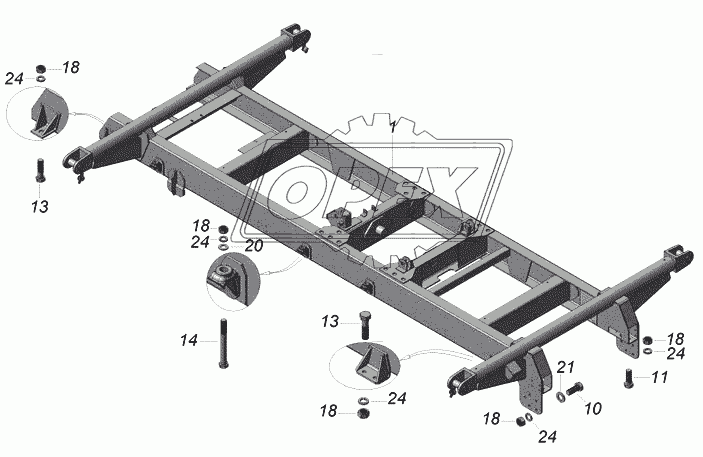 45142-8601010 Надрамник опрокидывающего механизма КАМАЗ-УВК