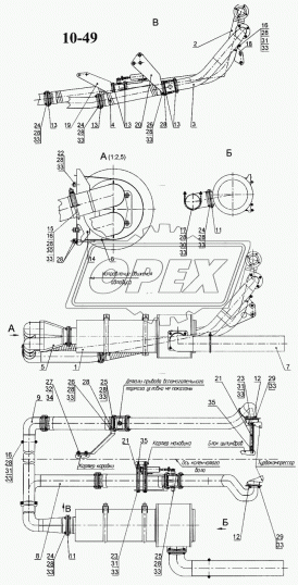 5297-1203012 Рукав глушителя (металлорукав) L=570 ф92 квадр.фл. 4отв. ф10 с 2-х сторон НЕФАЗ; (оцинк.) Кукмор
