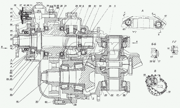 1042924К1М Подшипник 120х165х22 ролик.радиал. 1-ряд.; КАМАЗ-6520 (6522, 6460) мосты