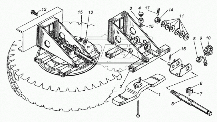 6460-3105010 Держатель запасного колеса (под рамой) КАМАЗ
