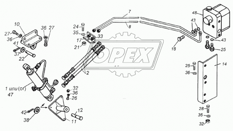 6520-5009052 Рукав ВД (шланг) L=350 Г=М18+К22/Г=М18+К22 прямой обратн.конус,к цилин.под.каб.КамАЗ-6520 (рука КАМАЗ