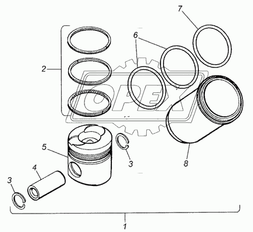 740.51-1000128-01 Гильза с порш,с пальцем и кольцами Евро-1,2 дв.740.30,740.31 КАМАЗ