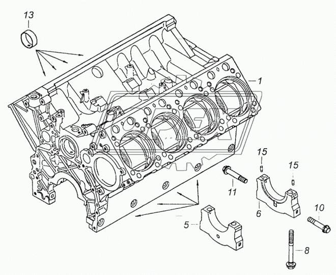 740.21-1002011-30 Блок цилиндров БТР в сб. КАМАЗ