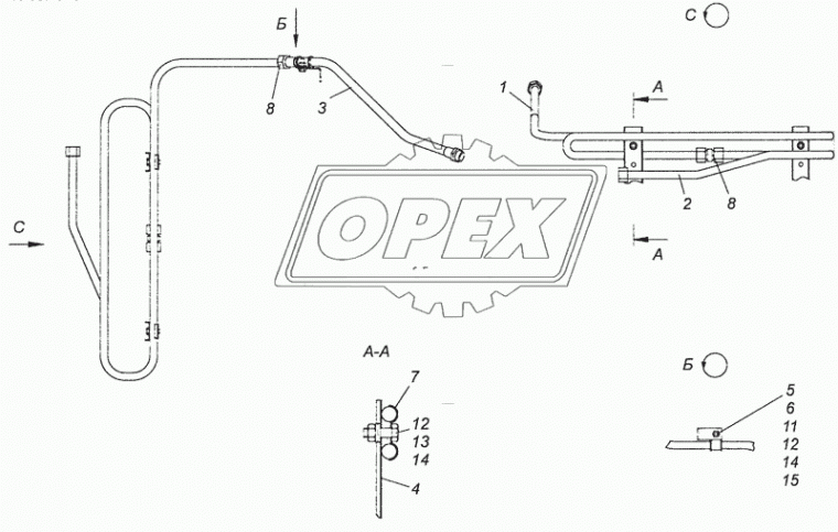 6520-3506190-34 Трубка (медь) ф16 L=2100 Г=М22+К27/Г=М22+К27 змеевик КАМАЗ