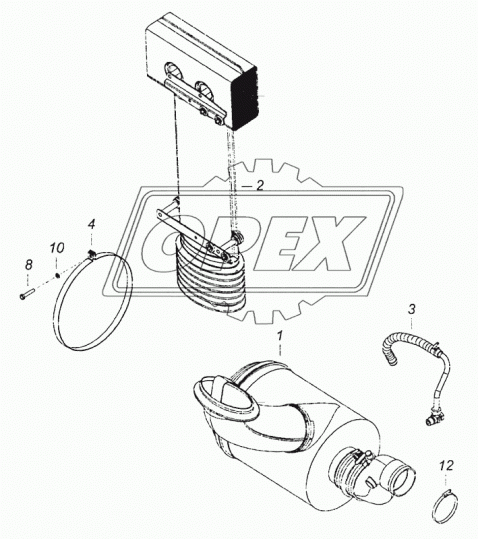 6520-1109002-60 Фильтр воздушный в сборе с переходником и патрубком сдатчиком КАМАЗ