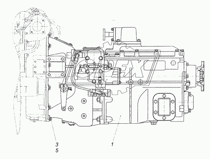 154.1700051-20 КПП с делителем, без транспортных деталей (под сц. MFZ-430) КАМАЗ КАМАЗ