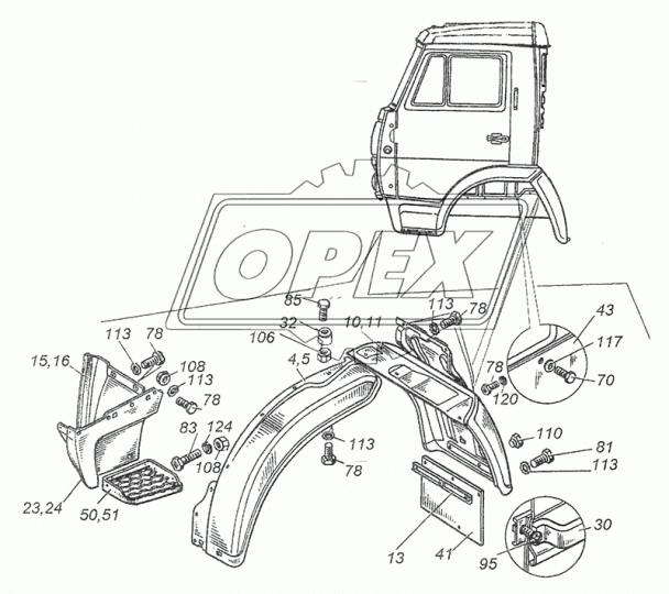 5320-8403185-01 Брызговик (РТИ) передний малый, крыла Камаз; (450х470) РТИ БРТИ