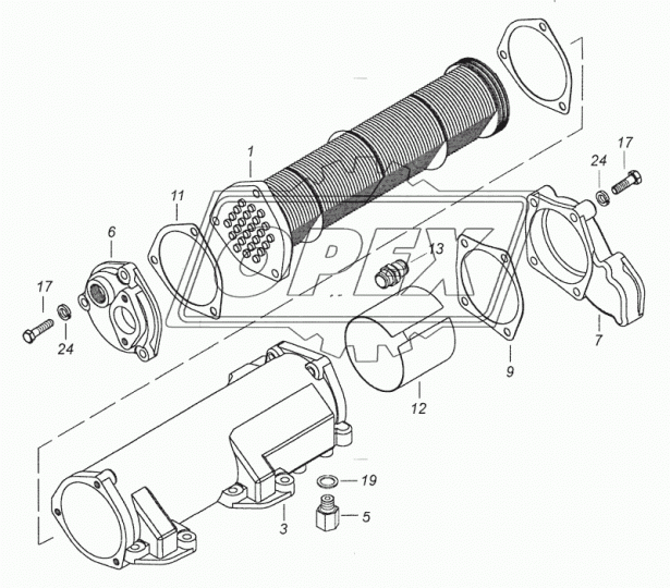 740.11-1013200-10 Теплообменник масляный L=400 (для 740.11-1012006) КАМАЗ-УВК