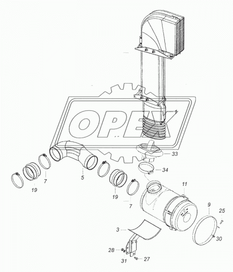 65116-1109360-30 Воздухопровод (ПВХ) ф155/ф155 L=475 КАМАЗ-ЕВРО; не поставляется, аналог GO848 Технотрон