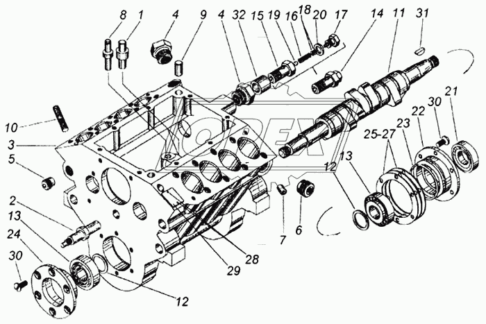 337.1111072-10 Крышка подшипника (сталь) ф42х93 h=12 6отв.ф8 передняя ЯЗДА