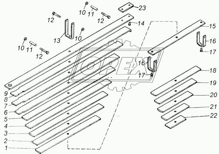 55111-2902111 Лист №11 Рессора передняя для грузовиков производства ПАО КамАЗ 65115, 55111, 43118 15 листов ЧМЗ