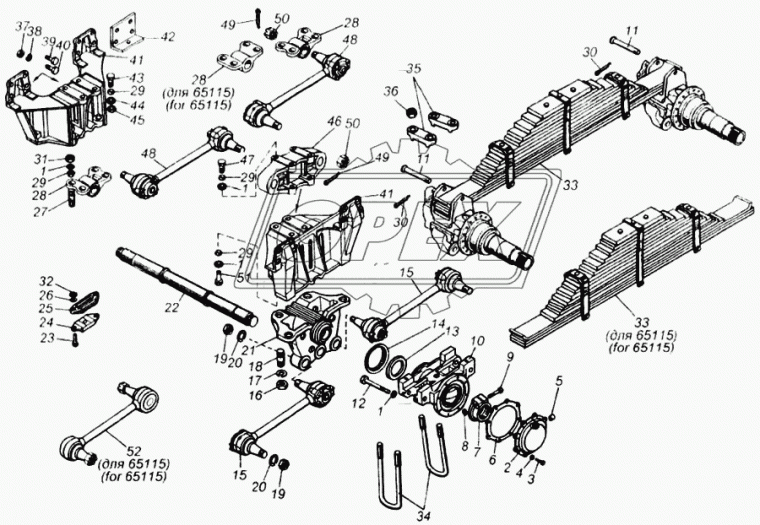 55111-2912012-01 Рессора КамАЗ задняя (14 листов) (L=1464 мм., s=90) самосвал МАЗ