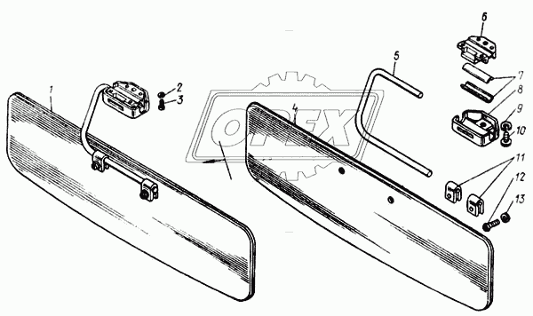 53205-8204011 Козырек противосолнечный L=540х160; левый КАМАЗ