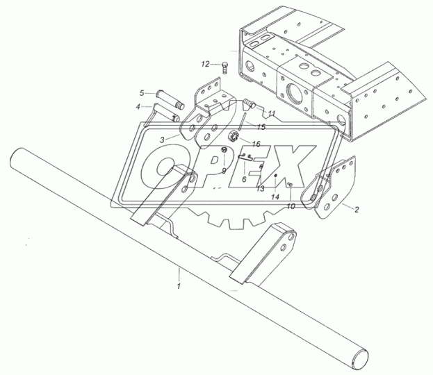 65115-2804020 Кронштейн опорный L=290х120х250 4отв.ф34,3отв.ф18,3отв.ф16 правый,КАМАЗ 65115 ГК Ростар