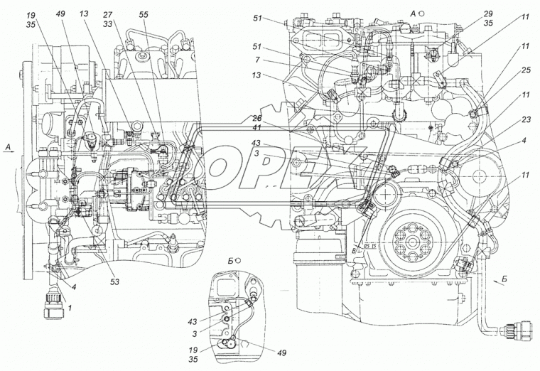 740.60-4071031-61 Проводка КАМАЗ-ЕВРО-3 жгут системы управления двигателем по раме Преттль НК