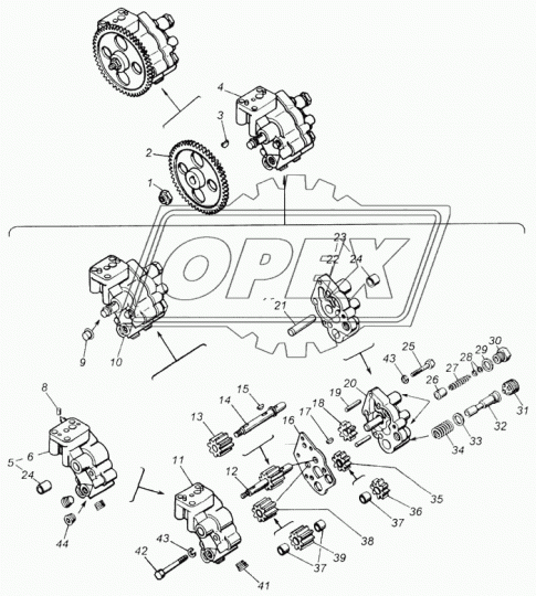 740.1011042-40 Вал привода масл.насоса ф16 L=149 Р=М14х1,5 под 3 шпонки КАМАЗ-УВК