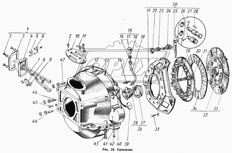 53-1601130 Диск сцепления ведомый ф300; шлиц=10; фшлица=35х5 ГАЗ,ПАЗ (дв.ЗМЗ-511,513,523) АВТОМАГНАТ