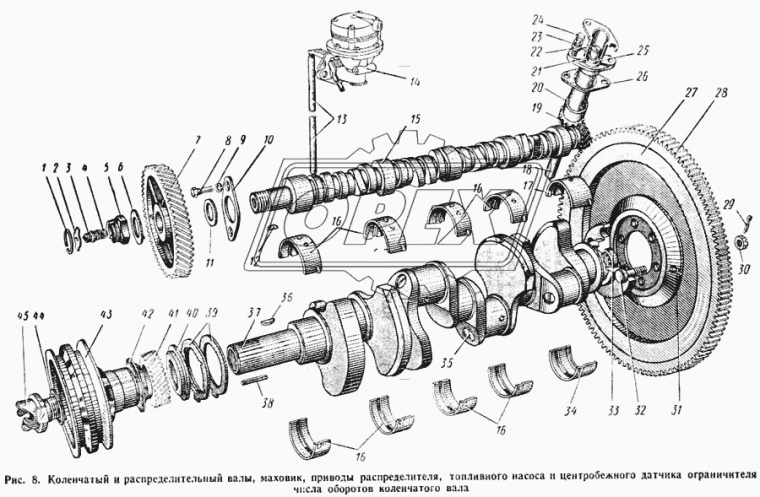 130-1005050 Шкив коленвала 2руч. фвнутр=46/фнаруж=190; h=145;