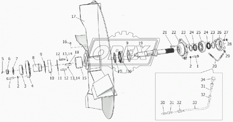 11309 Подшипник 45х110х27 шарик. 2-ряд. (1310K+H310); (со втулкой) КПК