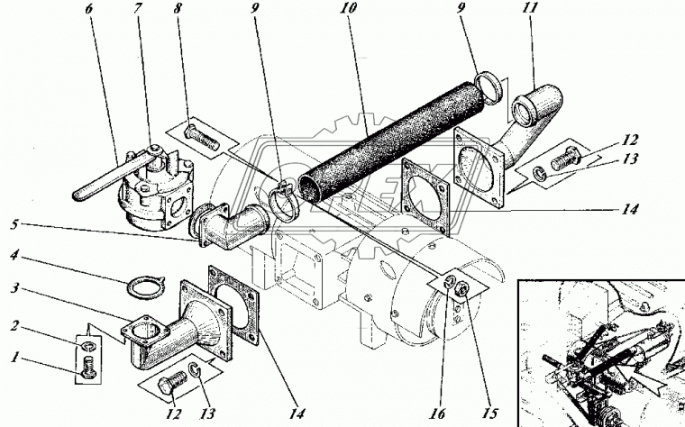 КО-503.03.00.008 Прокладка (4-х ходового крана) КО-503 Комтехмаш