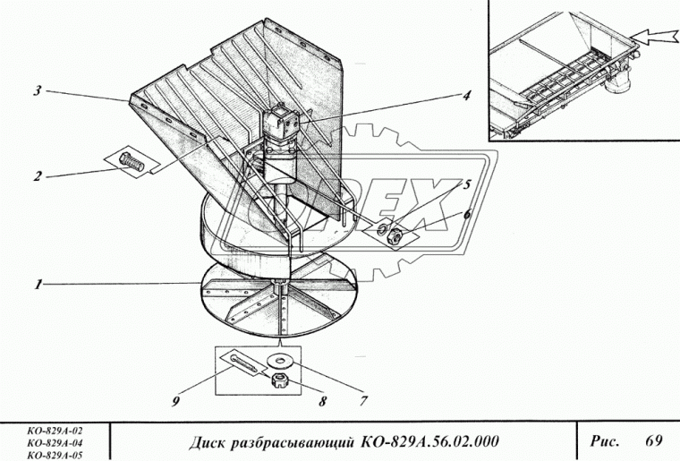 КО-829А.56.02.200 Привод разбрасывателя КО-829 под гидромотор МГП-80