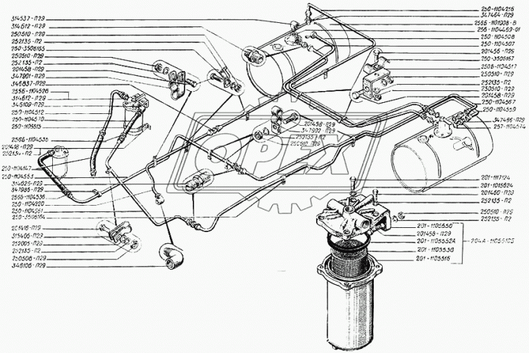 250-1104570 Шланг КрАЗ