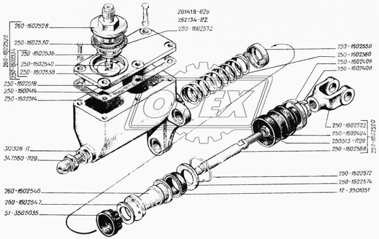 250-1602540 Стержень КрАЗ