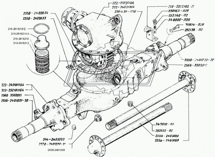 255Б-2403068 Полуось ЗМ правая с флянцем КрАЗ