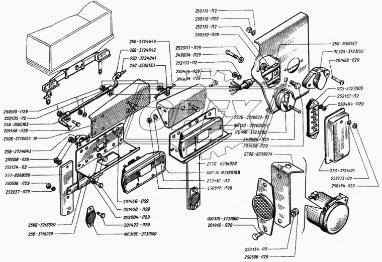 250-3724040 Жгут проводов задних фонарей правый РЫБИНСК