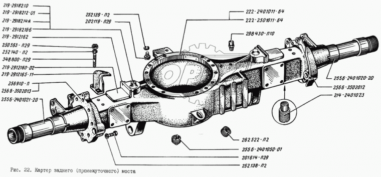 256Б-3502013 Суппорт левый со втулками в сборе КрАЗ